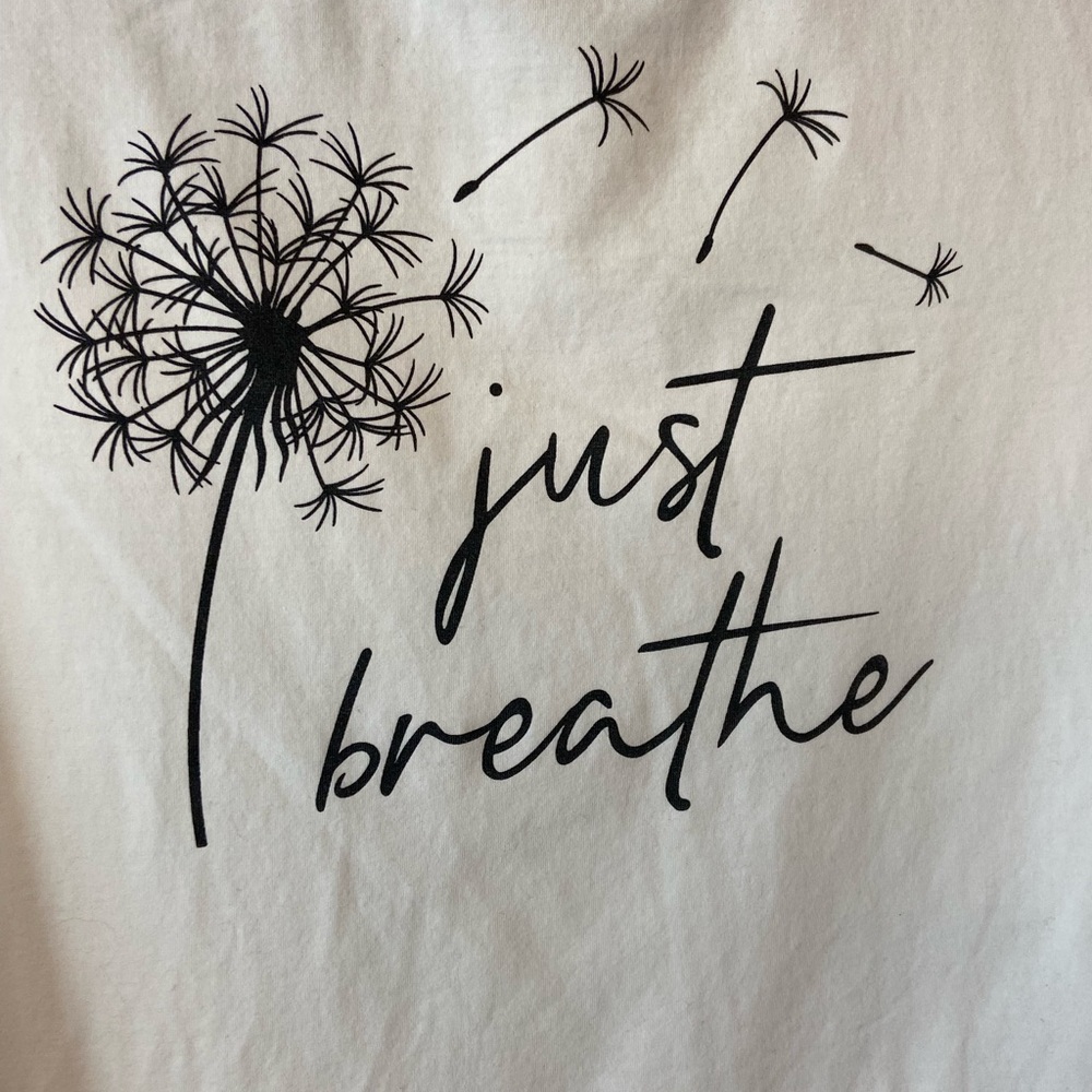 White Tee-Shirt “Just Breathe,” Size S - Picture 2 of 2